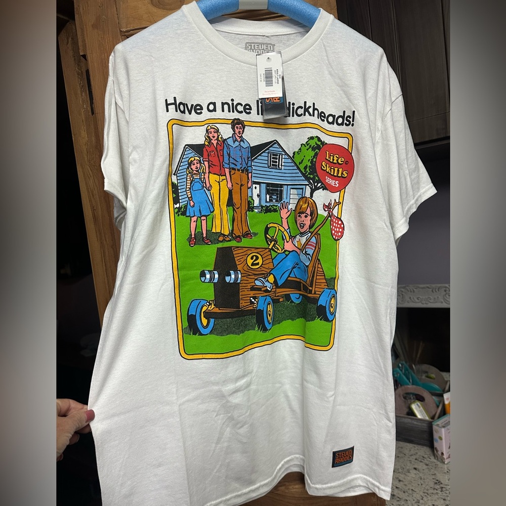Funny humorous t shirt Have A Nice Life Di#%heads Retro Vintage 70’s look L - Picture 4 of 7